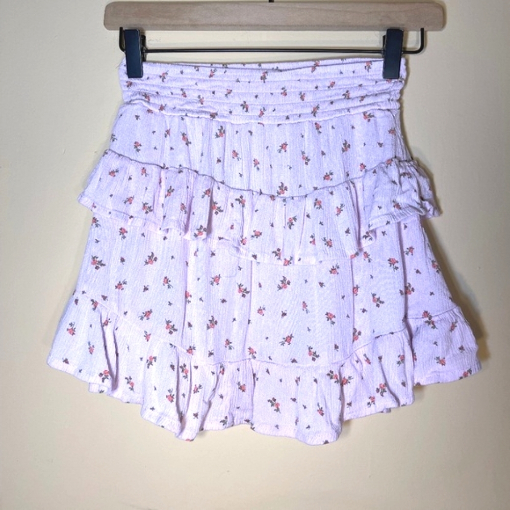 Floral Layered Mini Skirt - Picture 3 of 5